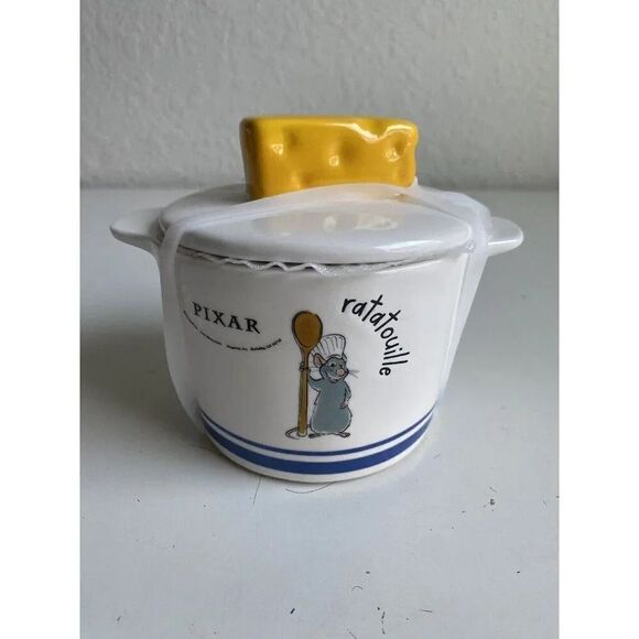 Rae Dunn Disney Ratatouille Remy Baking Dish With Cheese Wedge Lid Ceramic NEW - Picture 1 of 9